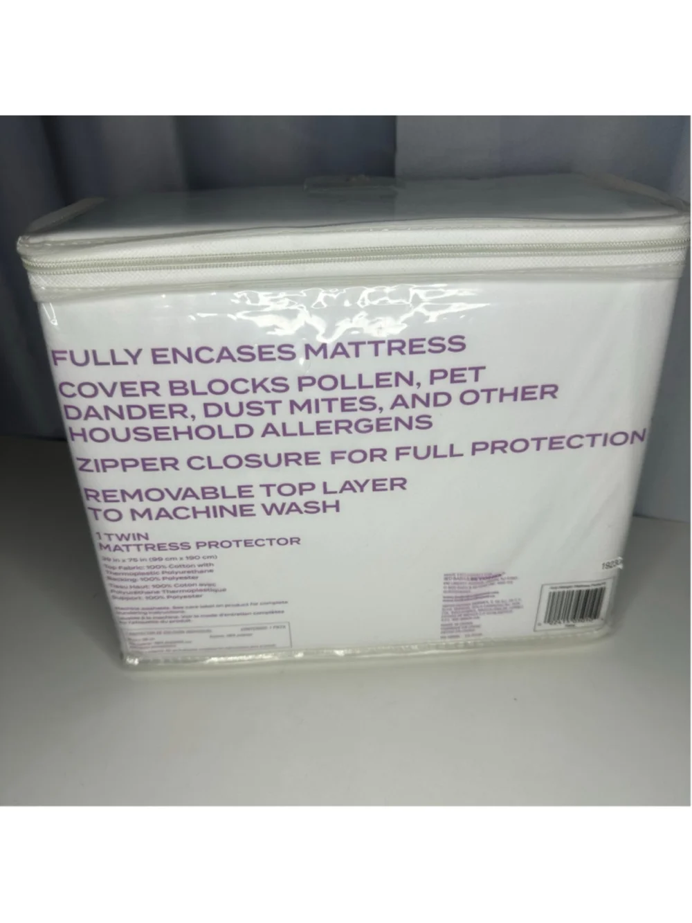 New in Package Therapedic Twin Anti-Allergen Mattress Protector Zipper White